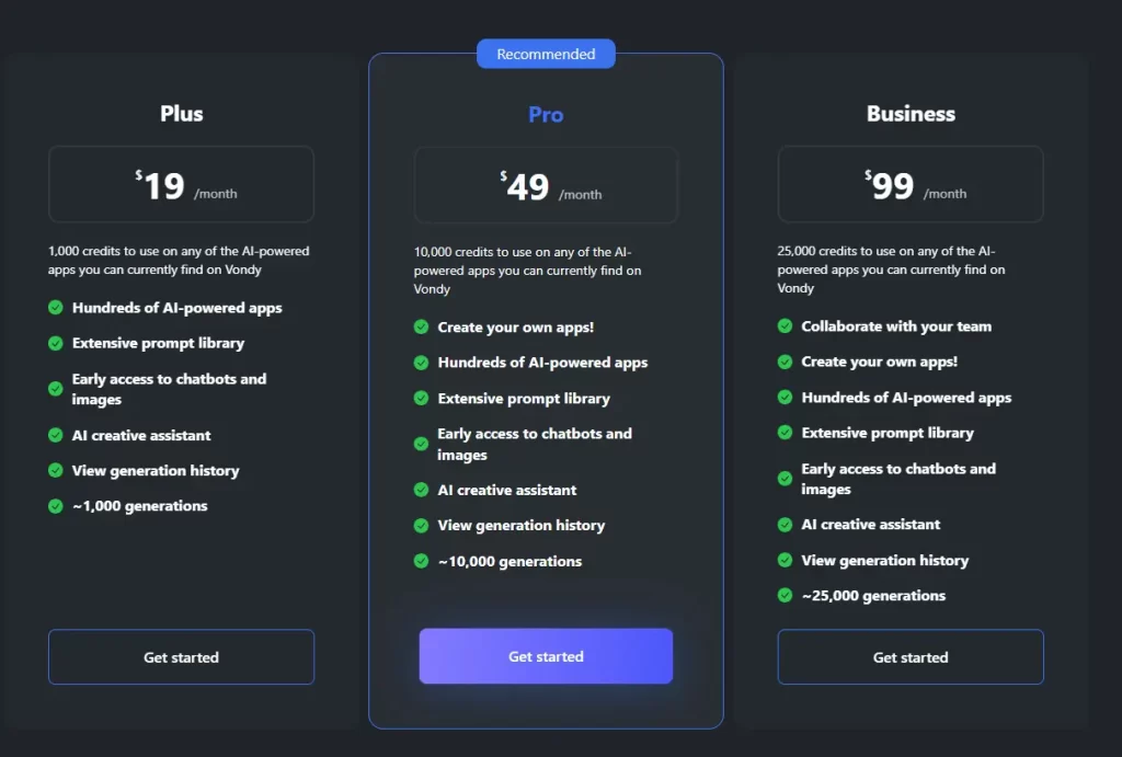 Vondy AI pricing